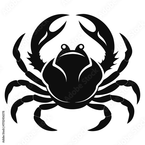 Illustration of a crab isolated on white background, a crustacean with claws
