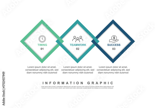 design template banner infographic. 3 step process information or presentation with icons