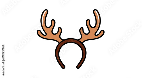 Festive Brown Antler Headband Party Accessory.