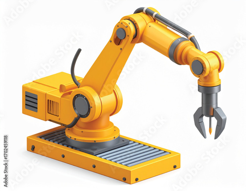 3D vector icon of robotic production machine