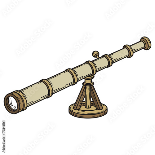 Vintage Old Telescope Illustration