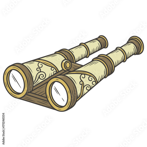Vintage Old Telescope Illustration