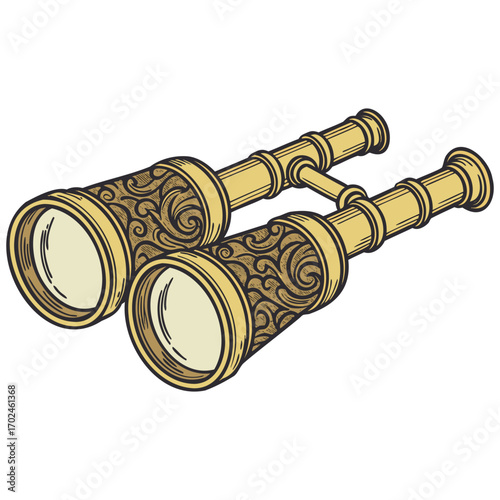 Vintage Old Telescope Illustration