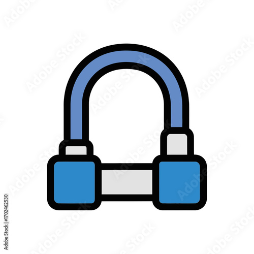 Blue padlock safeguards property securely isolated design