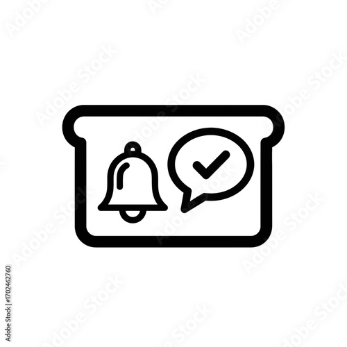 Icon displays notification approval in simple layout detail
