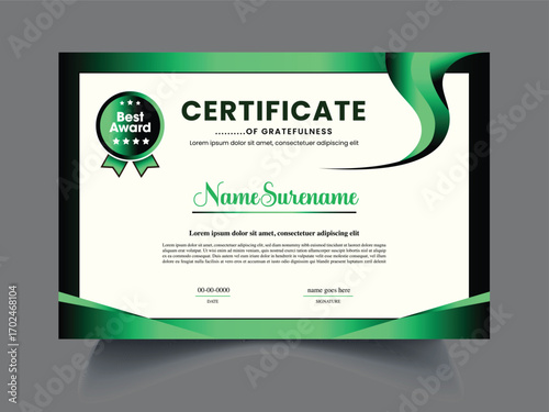 creative certificate clean design template