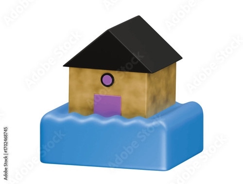 flood icon 3d illustration render