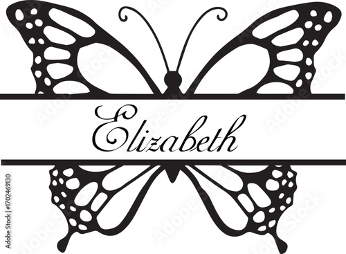 butterfly vector design with own name