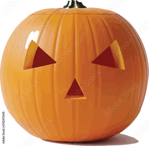 Simple jack o lantern with triangle eyes on a white background