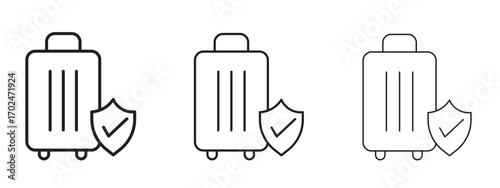 Travel insurance icon, outline sign, linear symbols