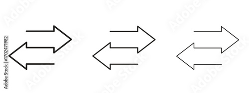 Transfer arrows icon, outline sign, linear symbols