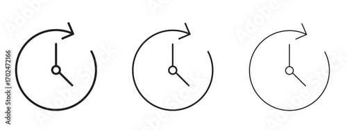 Time icon, outline sign, linear symbols