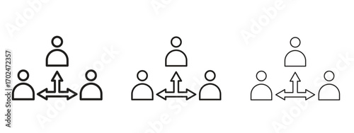 Third party icon, outline sign, linear symbols