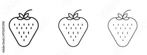 Strawberry icon, outline sign, linear symbols
