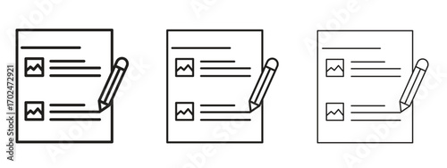 Storyboard icon, outline sign, linear symbols