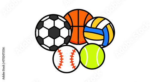 Collection of Various Sports Balls for Recreational Activities.