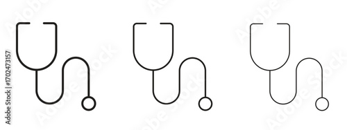Stethoscope icon, outline sign, linear symbols