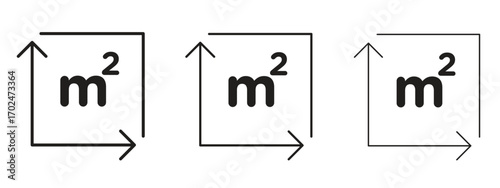 Square Meter icon, outline sign, linear symbols