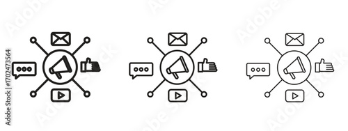 Social campaign icon, outline sign, linear symbols