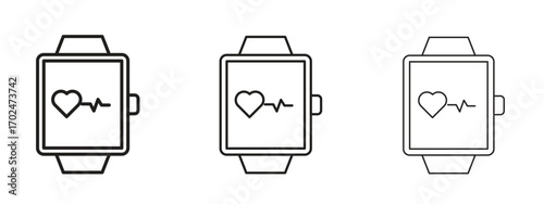 Smartwatch icon, outline sign, linear symbols