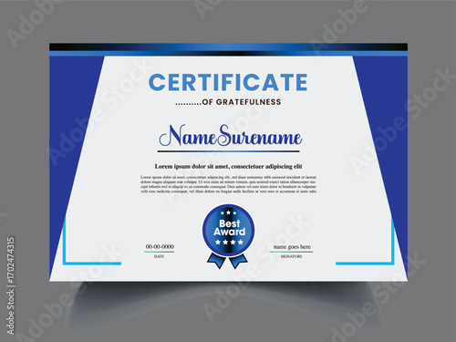 creative certificate clean design template