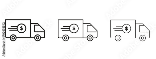 Shipping charges icon, outline sign, linear symbols