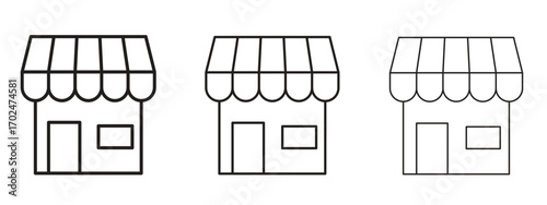 Shop icon, outline sign, linear symbols
