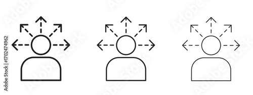 Self awareness icon, outline sign, linear symbols