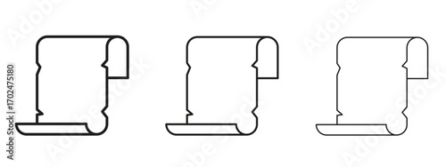 Scroll paper icon, outline sign, linear symbols