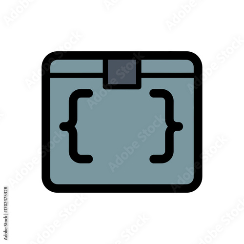 Code symbol displays bracket icons software interface element
