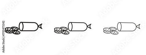 Sausage salami icon, outline sign, linear symbols