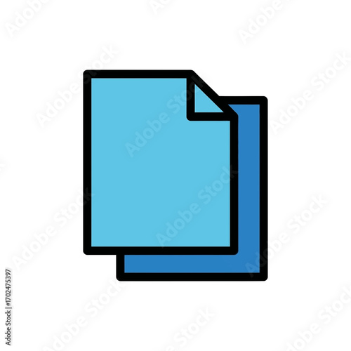 Blue document displays folded corner simple graphic resource design