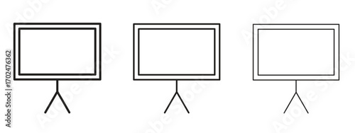 Presentation board icon, outline sign, linear symbols
