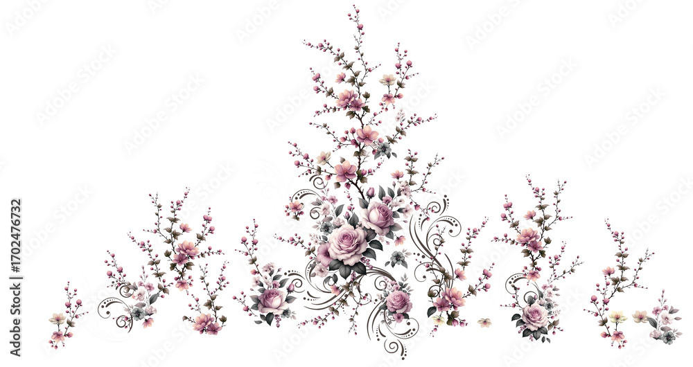 Obraz premium abstract red background with flowers