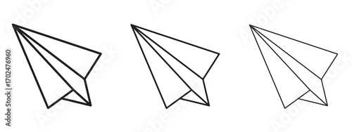 Paper plane icon, outline sign, linear symbols