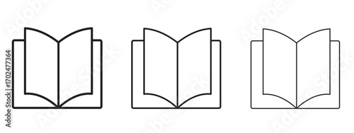 open book icon, outline sign, linear symbols