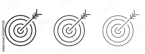Objectives icon, outline sign, linear symbols