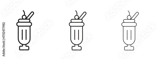 Milk shake icon, outline sign, linear symbols