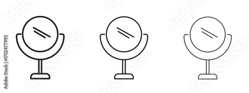 Mirror icon, outline sign, linear symbols