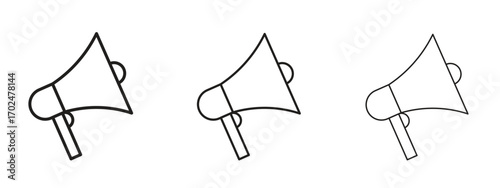 Megaphone icon, outline sign, linear symbols