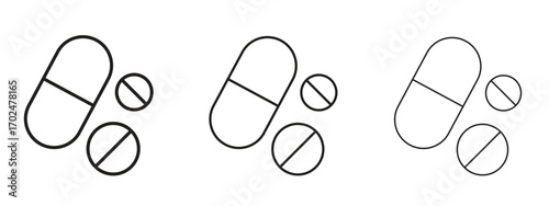 Medicine pills icon, outline sign, linear symbols