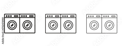 Laundry icon, outline sign, linear symbols