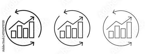 Improvement icon, outline sign, linear symbols