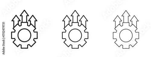 Improvement icon, outline sign, linear symbols
