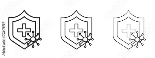 Immunity icon, outline sign, linear symbols