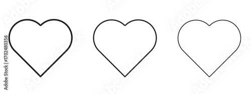 Heart icon, outline sign, linear symbols