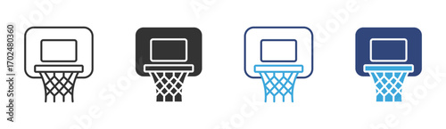 Basketball hoop icon set,  basketball ring, basketball net icon set. Vector  illustration.  