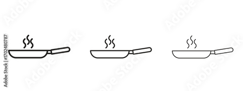 Frying pan icon, outline sign, linear symbols