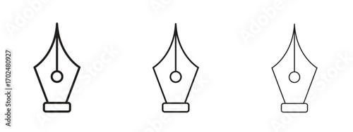 Fountain pen icon, outline sign, linear symbols