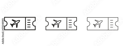 Flight tickets icon, outline sign, linear symbols